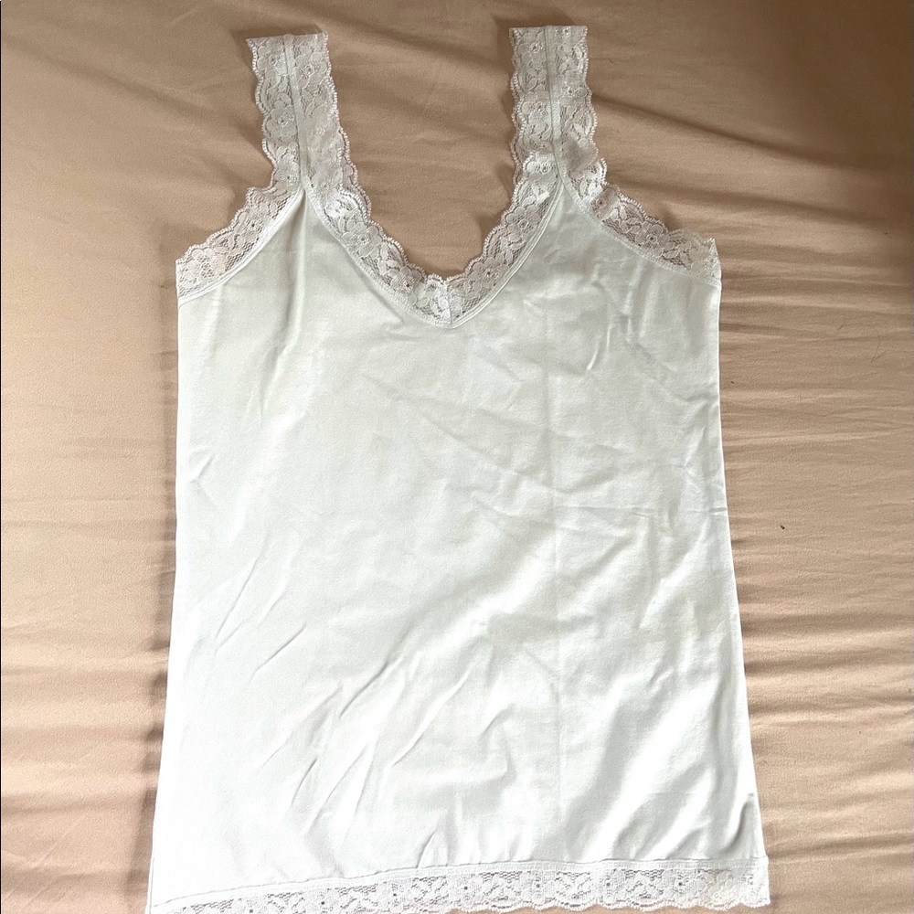 Lace white tank top